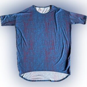 LuLaRoe Blue and pink Patterned Irma Shirt